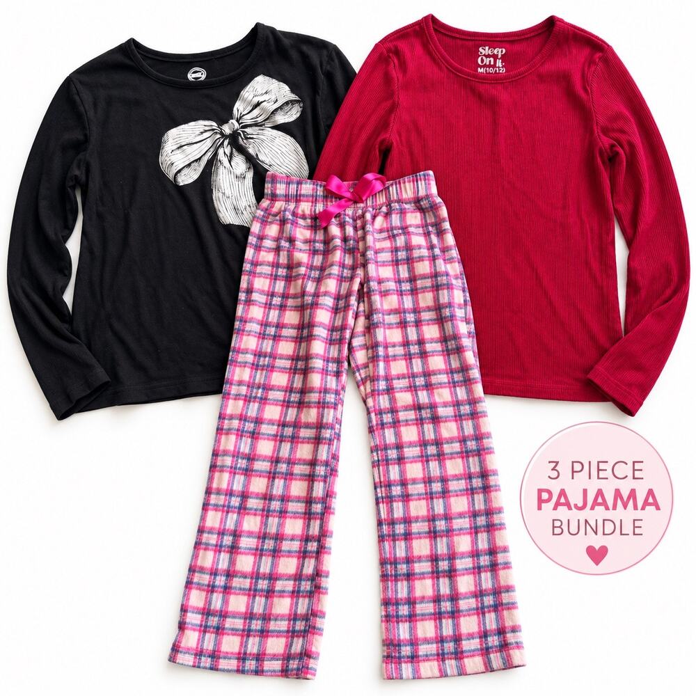 SLEEP ON IT Girls Plaid Pajama Pants Set - Size 10